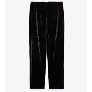 Zara Crushed Black Velvet Pants Size S WhimsyGoth Witchycore Fancy